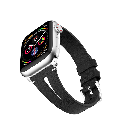 Apple Watch 38mm | Apple Watch (38/40/SE/41mm) - Deluxe™ V-Shape Læder Rem - Sort - DELUXECOVERS.DK