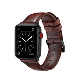 Apple Watch 38mm | Apple Watch (38/40/SE/41mm) - ICECASE™ Retro Ægte Læder Urrem - Mørkebrun - DELUXECOVERS.DK