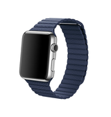 Apple Watch 38mm | Apple Watch (38/40/SE/41/42mm) - Valence™ Loop Læder Rem - Navy - DELUXECOVERS.DK