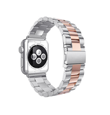 Apple Watch 42mm | Apple Watch (42/44/SE/45/46/49mm) -  CNC Pro Rustfrit Stål Rem - Sølv/Rose - DELUXECOVERS.DK
