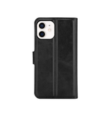 iPhone 12 Mini | iPhone 12 Mini - Retro Diary Læder Cover Etui M. Pung - Sort - DELUXECOVERS.DK
