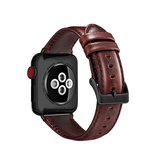 Apple Watch 42mm | Apple Watch (42/44/SE/45mm & Ultra) - ICECASE™ Retro Ægte Læder Urrem - Mørkebrun - DELUXECOVERS.DK