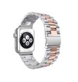 Apple Watch 38mm | Apple Watch (38/40/SE/41mm) - CNC Pro Rustfrit Stål Rem - Sølv/Rose - DELUXECOVERS.DK