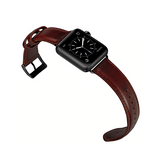 Apple Watch 42mm | Apple Watch (42/44/SE/45mm & Ultra) - ICECASE™ Retro Ægte Læder Urrem - Mørkebrun - DELUXECOVERS.DK