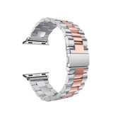 Apple Watch 38mm | Apple Watch (38/40/SE/41mm) - CNC Pro Rustfrit Stål Urlænke - Sølv/Rose - DELUXECOVERS.DK