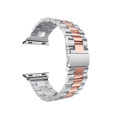 Apple Watch 42mm | Apple Watch (42/44/SE/45/46/49mm) -  CNC Pro Rustfrit Stål Rem - Sølv/Rose - DELUXECOVERS.DK
