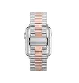 Apple Watch 42mm | Apple Watch (42/44/SE/45/46/49mm) -  CNC Pro Rustfrit Stål Rem - Sølv/Rose - DELUXECOVERS.DK
