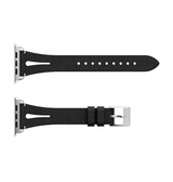Apple Watch 38mm | Apple Watch (38/40/SE/41/42mm) - Deluxe™ V-Shape Læder Rem - Sort - DELUXECOVERS.DK