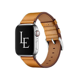 Apple Watch 42mm | Apple Watch (42/44/SE/45/46/49mm) -  L'Empiri™ Verona Ægte Læder Rem - Hellbraun - DELUXECOVERS.DK