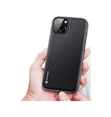 iPhone 14 | iPhone 14 - DUX DUCIS® Luxe Cover - Tekstil Design - Sort - DELUXECOVERS.DK