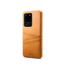 Samsung Galaxy S20 Ultra | Samsung Galaxy S20 Ultra - NX Design Læder Bagcover - Lysebrun - DELUXECOVERS.DK