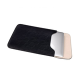 Macbook Sleeve | MacBook 12" - L'Empiri™ Smooth Læder Sleeve - Sort - DELUXECOVERS.DK