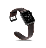 Apple Watch 38mm | Apple Watch (38/40/SE/41/42mm) - ICECASE™ Retro Ægte Læder Urrem - Brun - DELUXECOVERS.DK