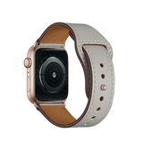 Apple Watch 38mm | Apple Watch (38/40/SE/41/42mm) - FINESSE Ægte Læder Rem - Grå - DELUXECOVERS.DK