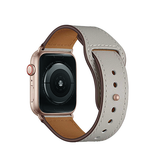 Apple Watch 42mm | Apple Watch (42/44/SE/45mm & Ultra) - FINESSE Ægte Læder Rem - Grå - DELUXECOVERS.DK