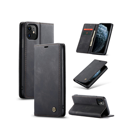 iPhone 12 Mini | iPhone 12 Mini - CaseMe™ Noble Læder Etui / Pung - Sort - DELUXECOVERS.DK