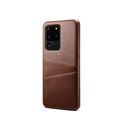 Samsung Galaxy S20 Ultra | Samsung Galaxy S20 Ultra - NX Design Læder Bagcover - Brun - DELUXECOVERS.DK