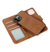 iPhone 12 Pro Max | iPhone 12 Pro Max - Vintage 2-In-1 Læder Etui M. Aftageligt Cover - Brun - DELUXECOVERS.DK