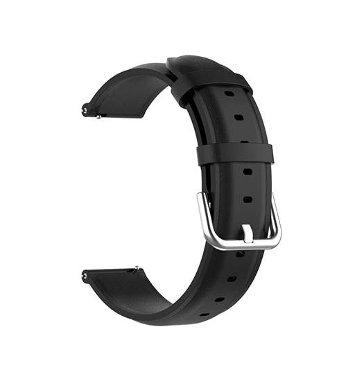 Garmin Vivoactive 4 | Garmin Vivoactive 4 - ADENA™ Round Tail Læder Urrem - Sort - DELUXECOVERS.DK