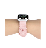 Apple Watch 38mm | Apple Watch (38/40/SE/41/42mm) - Scrunchie Velour Dame Armbånd - Pink - DELUXECOVERS.DK