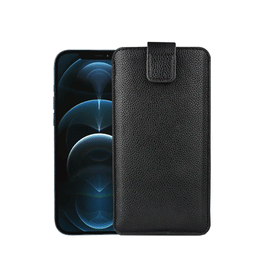 iPhone 12 Pro Max | iPhone 12 Pro Max - Verona Læder Sleeve M. Lukning - Black Onyx - DELUXECOVERS.DK
