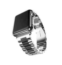 Apple Watch 38mm | Apple Watch (38/40/SE/41mm) - CNC Pro Rustfrit Stål Rem - Sølv/Sort - DELUXECOVERS.DK