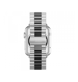 Apple Watch 42mm | Apple Watch (42/44/SE/45/46/49mm) -  CNC Pro Rustfrit Stål Rem - Sølv/Sort - DELUXECOVERS.DK