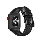 Apple Watch 42mm | Apple Watch (42/44/SE/45/46/49mm) - ICECASE™ Retro Ægte Læder Urrem - Sort - DELUXECOVERS.DK
