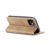 iPhone 12 | iPhone 12 - CaseMe™ Noble Læder Etui / Pung - Brun - DELUXECOVERS.DK